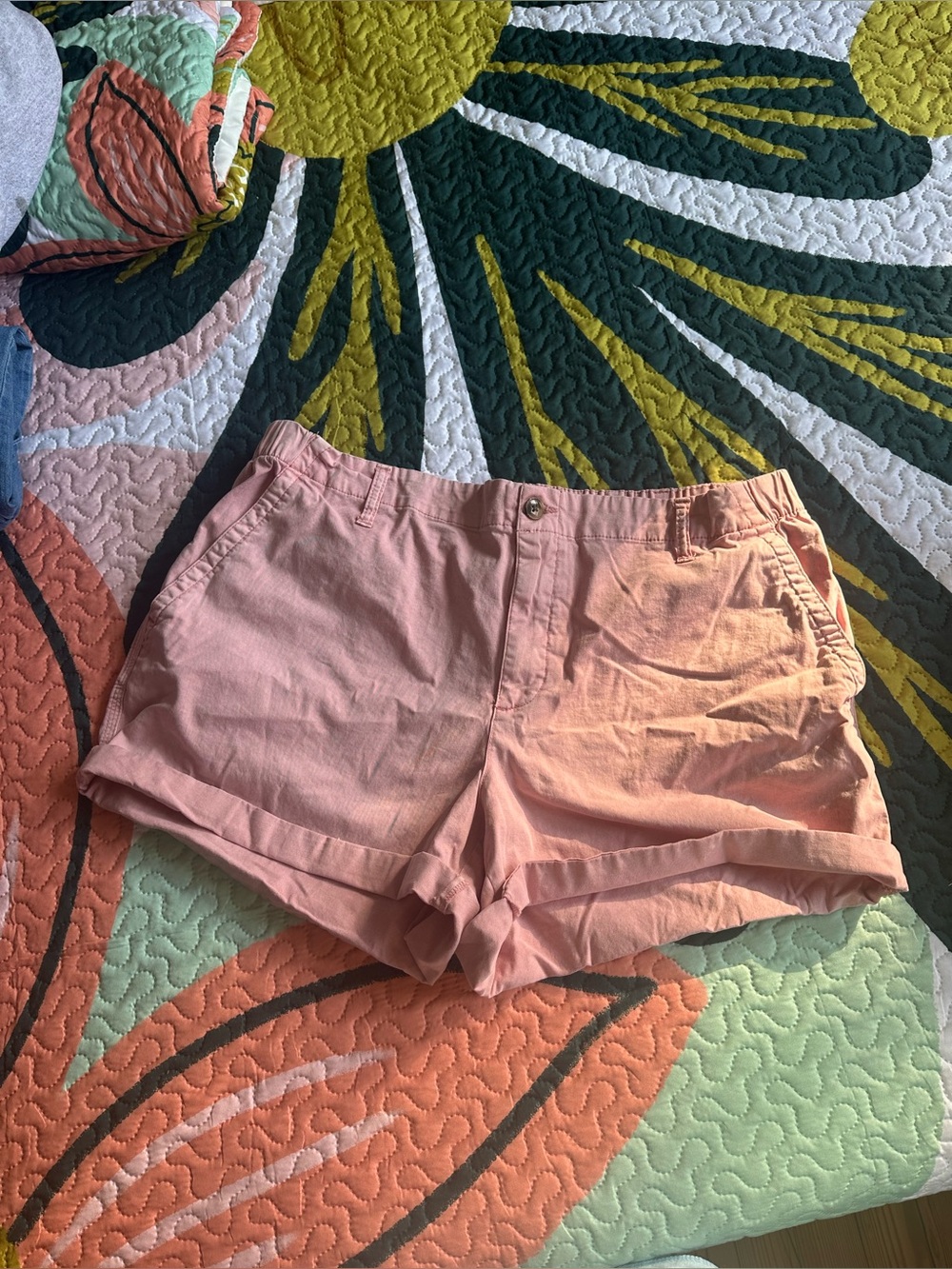 Old Navy OG CHINO Pink Roll-Hem Jean Shorts